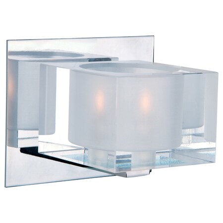 Maxim One Light Polished Chrome Clear Glass Bathroom Sconce 10001CLPC